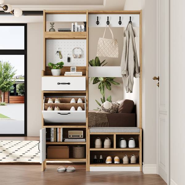 Garderobenset BAZoom457 Ⅳ Braun - Holzwerkstoff - 180 x 109 cm
