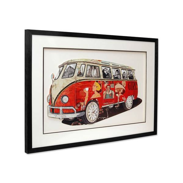 3D-Collage-Bild Volkswagen Van Vintage 1 Acrylglas - 70 x 50 x 3 cm