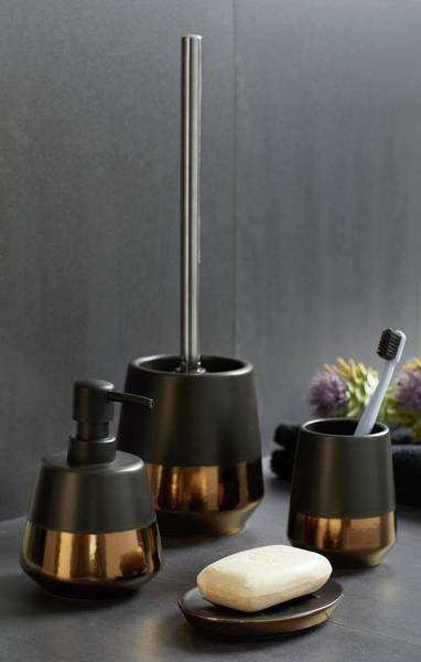 Zahnputzbecher BRANDOL Schwarz - Keramik - 8 x 10 x 8 cm