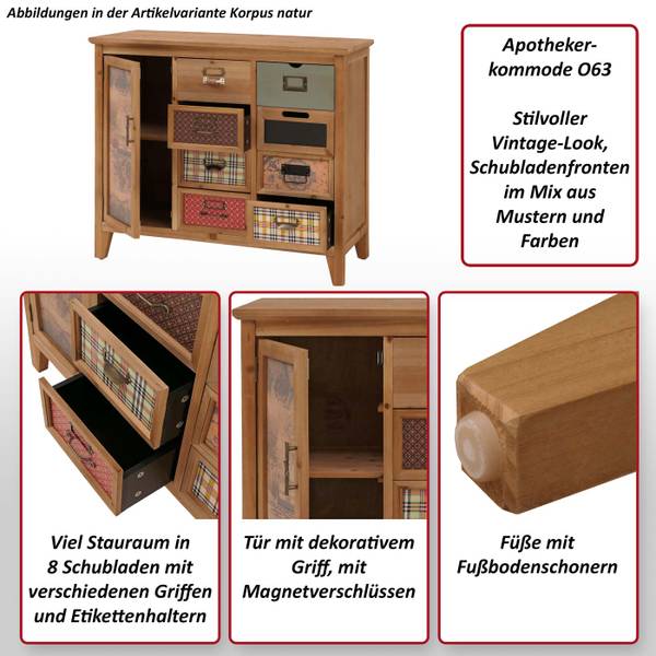 Apothekerkommode O63 Braun