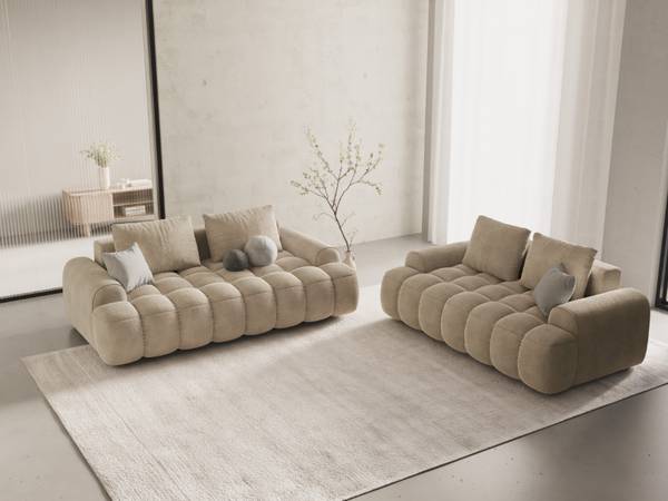 Sofa LINZ Hochglanz Beige