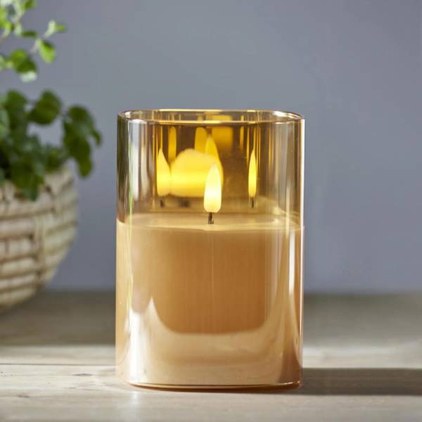 Dekorative Tischleuchte Flamme Beige