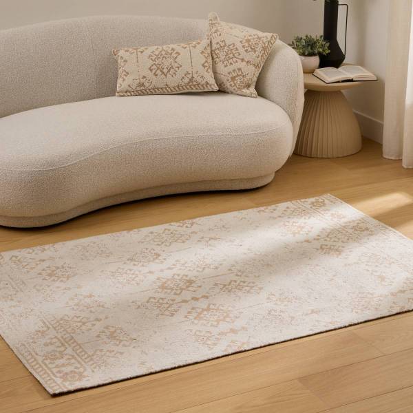 Baumwollteppich OZEL Beige - Textil - 120 x 170 cm