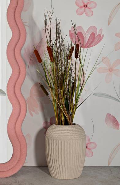 Vase Mist A Beige - Harz - 30 x 39 x 30 cm