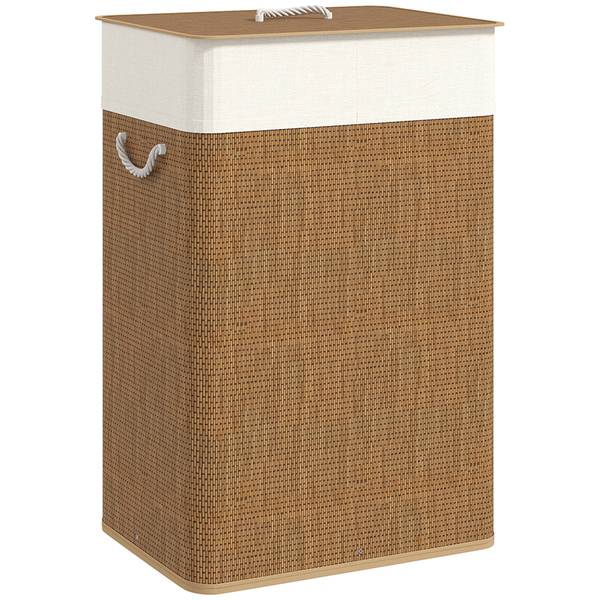 Wäschekorb 850-344V00BN Braun - Bambus - 30 x 60 x 40 cm