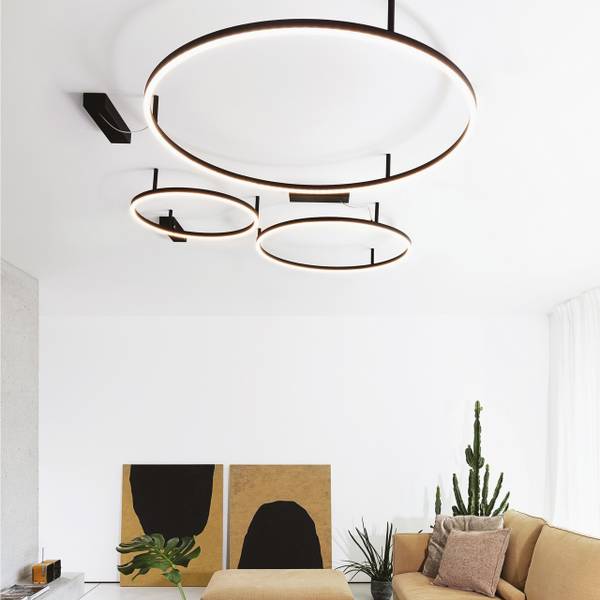 Oracle Plafonnier LED Noir - 70 x 70 cm