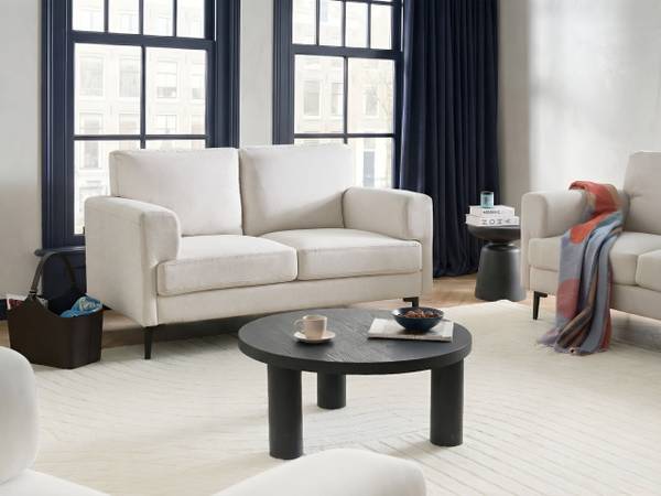 2-Sitzer Sofa LOUSTO Beige - Schwarz