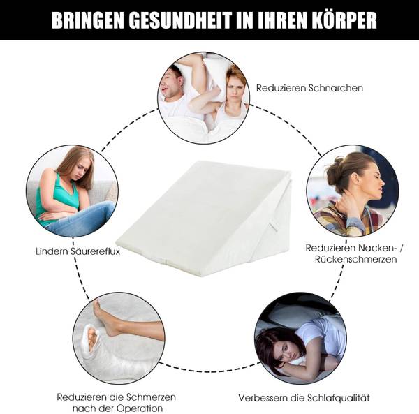 Keilkissen Weiß - Textil - 51 x 36 x 58 cm