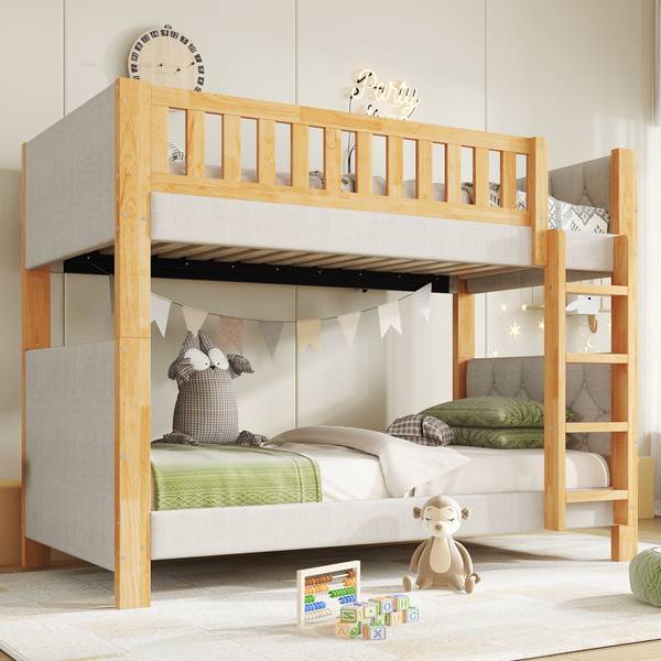 Etagenbett AtticWoody Ⅰ Braun - Holzwerkstoff - 95 x 154 x 209 cm