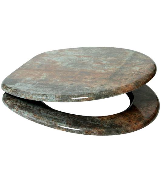 Abattant WC frein de chute Rusty Marron - Bois manufacturé - 38 x 6 x 47 cm