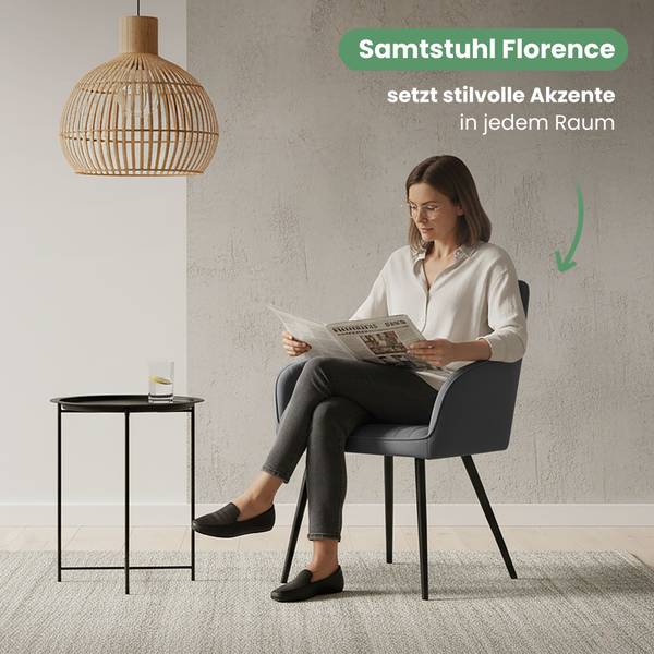 Esszimmerstuhl FLORENCE 4er-Set Schwarz - Graphit