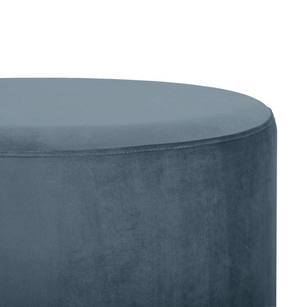 Pouf CHARLOTTE II Bleu - Velours - 60 x 40 x 60 cm