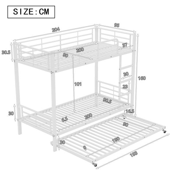 Ausziehbett K-1057 Weiß