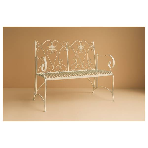 Tuinbank ESTATE wit - ijzer - 58 x 94 x 113 cm