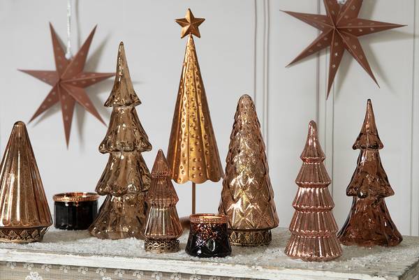 Teelichthalter Antono Schwarz - Glas - 7 x 6 x 7 cm