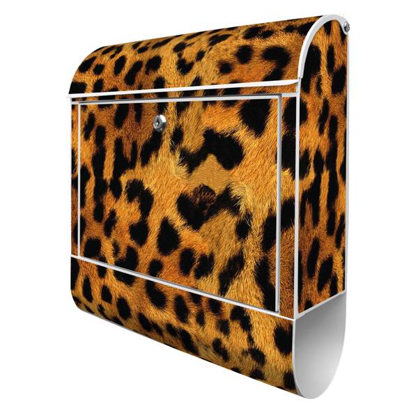 Briefkasten Stahl Leopard Weiß - Stahl - 38 x 46 x 13 cm