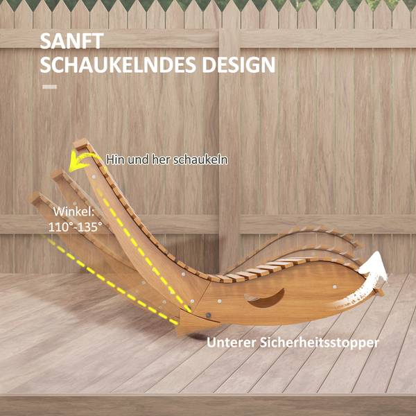 Schaukelstuhl 84G-210V01TK Braun - Massivholz - 60 x 60 x 130 cm