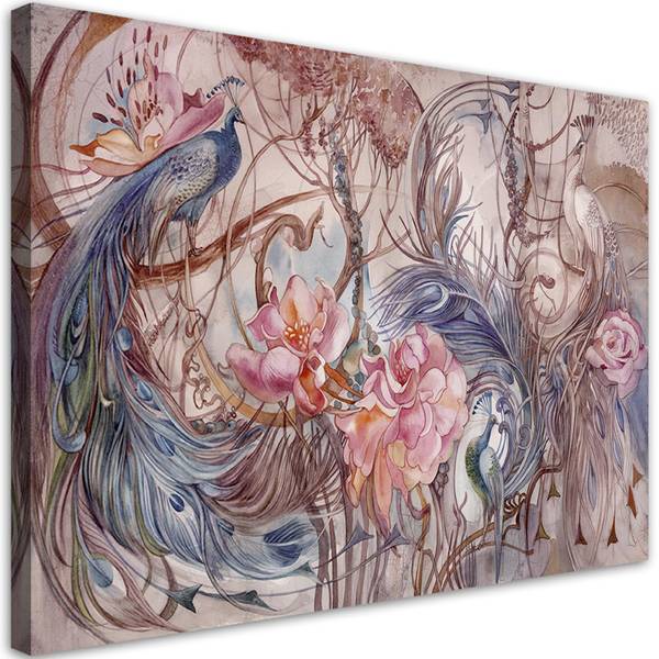 Wandbild magischer pfau 90 x 60 cm