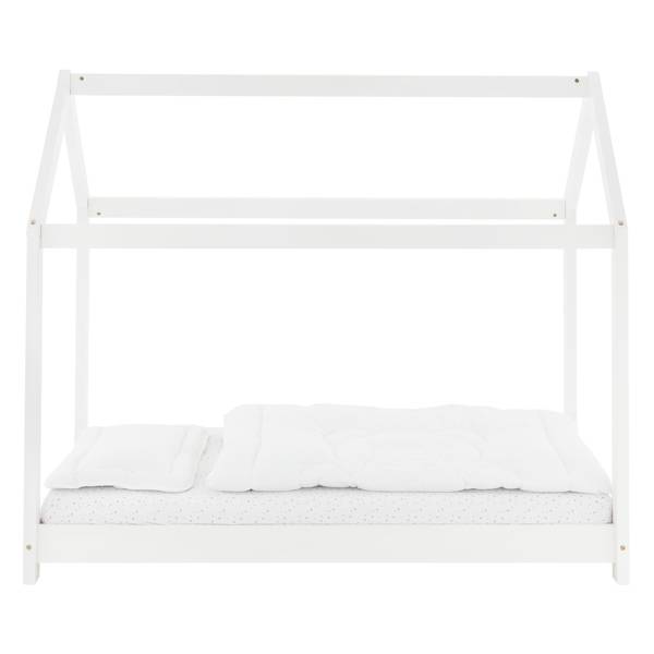 Lot Lit enfant cabane avec matelas RUMAH Blanc