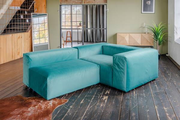 Modulsofa MIA Grün - Webstoff - Samt - Polypropylen - 306 x 72 x 120 cm