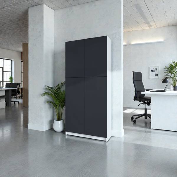 Aktenschrank Elona M1 Schwarz - Weiß