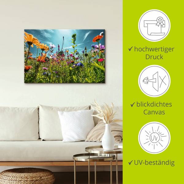 Leinwandbild Buntes Blumenfeld 60 x 40 cm