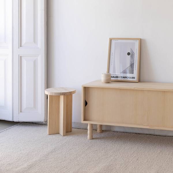 TV-Lowboard Moreta Lackiert Braun - Kiefer - 120 x 50 x 35 cm