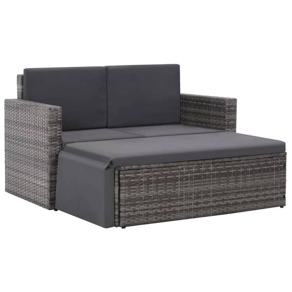 Garten-Sofagarnitur 3002805 (2-teilig) Grau - Polyester - Stahl - 65 x 72 x 123 cm