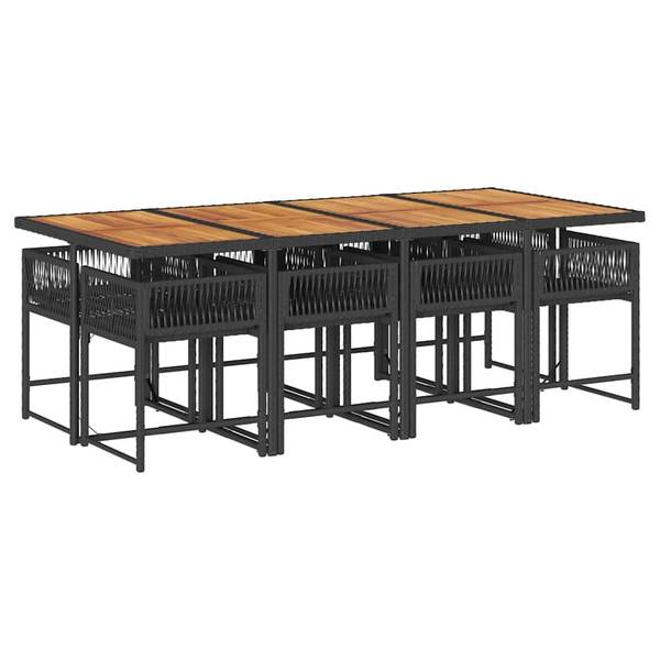 Garten Essgruppe 3033285-8 (9-teilig) Schwarz - Weiß - Stahl - 106 x 73 x 220 cm