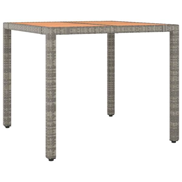 Garten-Essgruppe 3037758-1 5-teilig Grau - Polyrattan - 90 x 75 x 90 cm