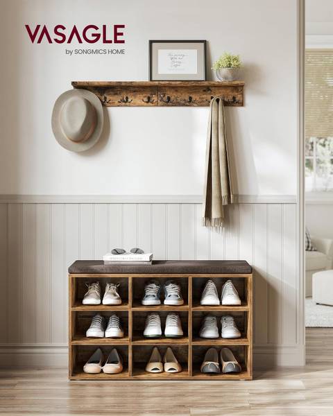 Schuhbank 100639 Braun - Holzwerkstoff - 91 x 39 x 15 cm