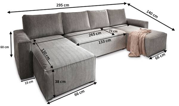 Ecksofa ASPRA Dunkelgrau