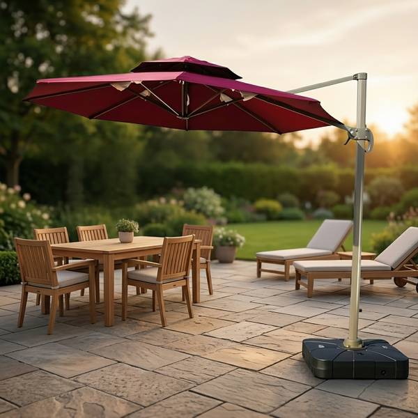 Sonnenschirmständer mit Rollen befüllbar Schwarz - Eisen - 85 x 17 x 85 cm