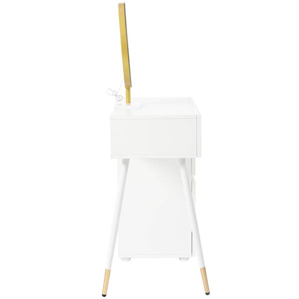 Kaptafel Spiegel WaveGLOW Ⅳ wit - plaatmateriaal op houtbasis - 100 x 127 x 40 cm