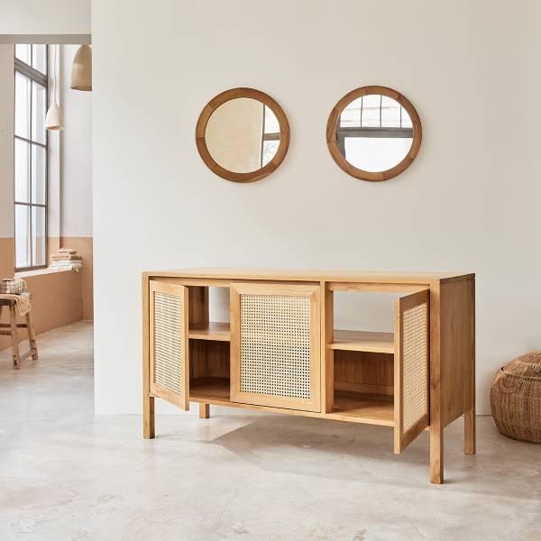 Waschtischunterschrank Beige - Massivholz - 145 x 79 x 50 cm