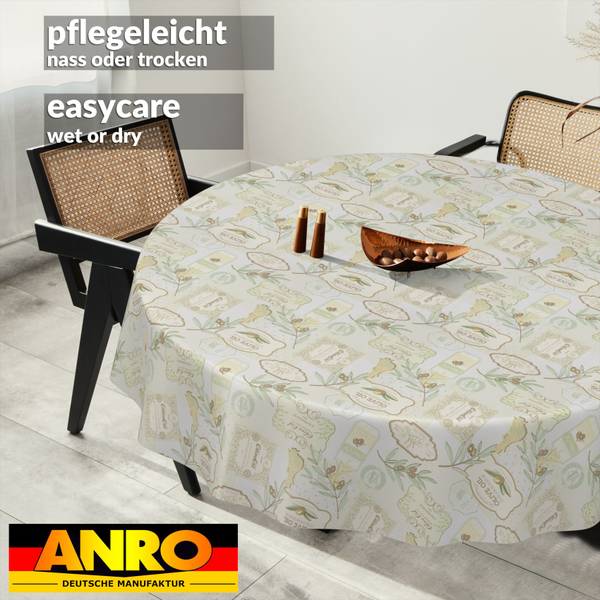 Wachstuchtischdecke Landhaus Oliven 120 x 120 cm
