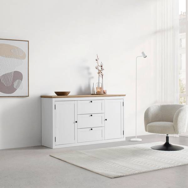 Sideboard KORSIKA Braun - Weiß - Holzwerkstoff - 150 x 85 x 43 cm