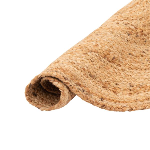 Handgefertigt Jute Teppich Nele Rund Beige - Textil - 120 x 1 x 120 cm
