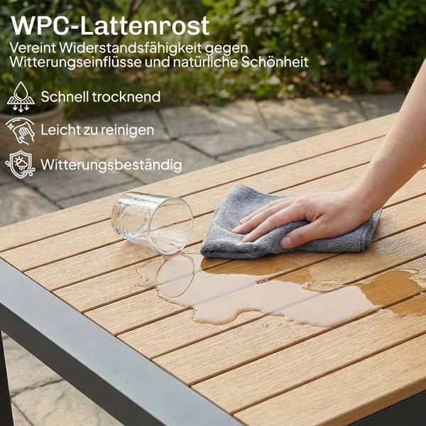 Gartenmöbel-Set 84K-023V00BG Beige - Aluminium - 138 x 62 x 70 cm