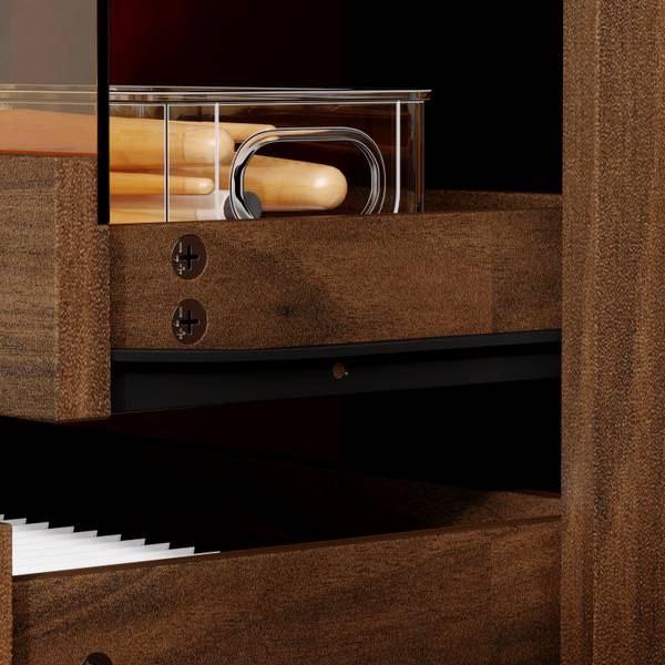 Kommode GCY70 Braun - Holzwerkstoff - Glas - 40 x 81 x 40 cm
