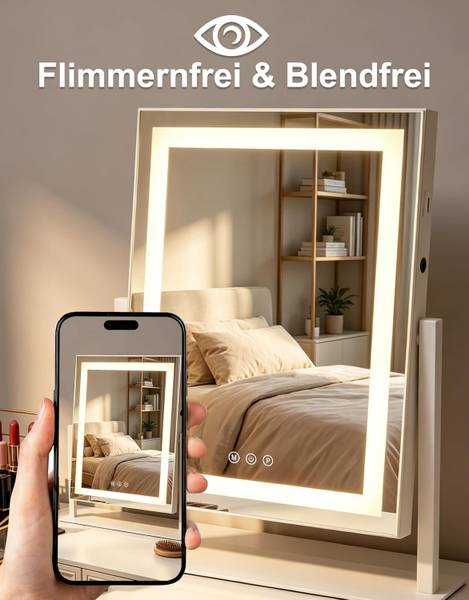 Schminkspiegel WEFK Weiß - Spiegelglas - 10 x 47 x 35 cm