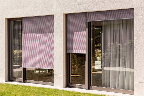 Außenrollo Linea Rosea Pink - Textil - 40 x 180 x 1 cm