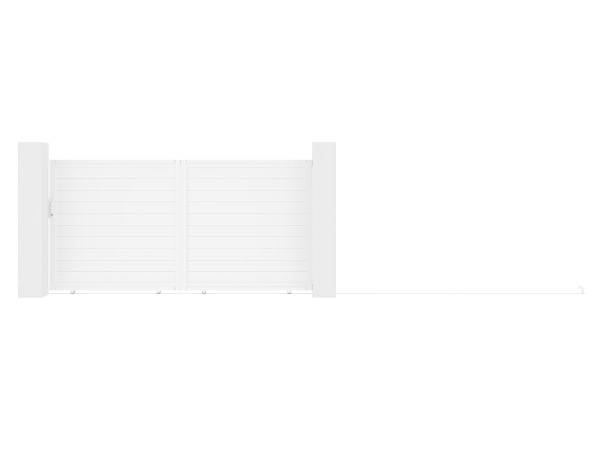 Schiebetor NAZARIO Weiß - Metall - 348 x 178 x 5 cm