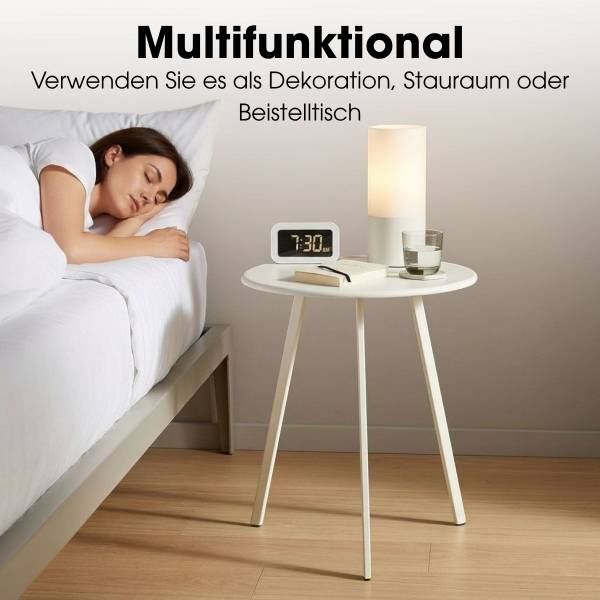 Beistelltisch Seatle Weiß - Eisen - 38 x 46 x 38 cm