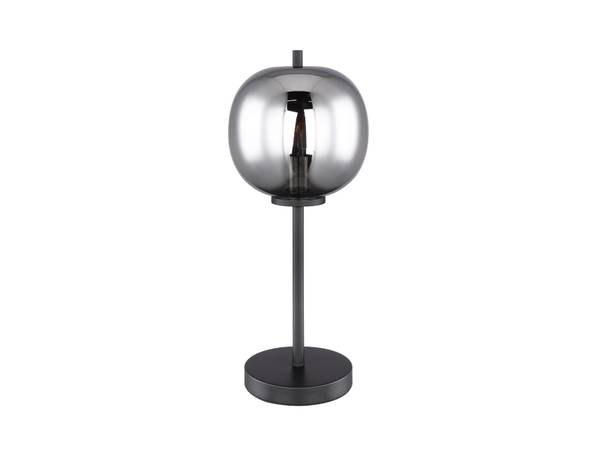 Tischlampe Nachttischlampe Glaskugel Schwarz - Rauchglas - 19 x 45 x 19 cm