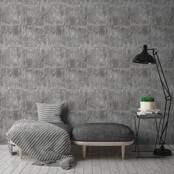 Tapete 4419 selbstklebend Metallic Look Grau - Silber - Fleece - 53 x 840 x 1 cm