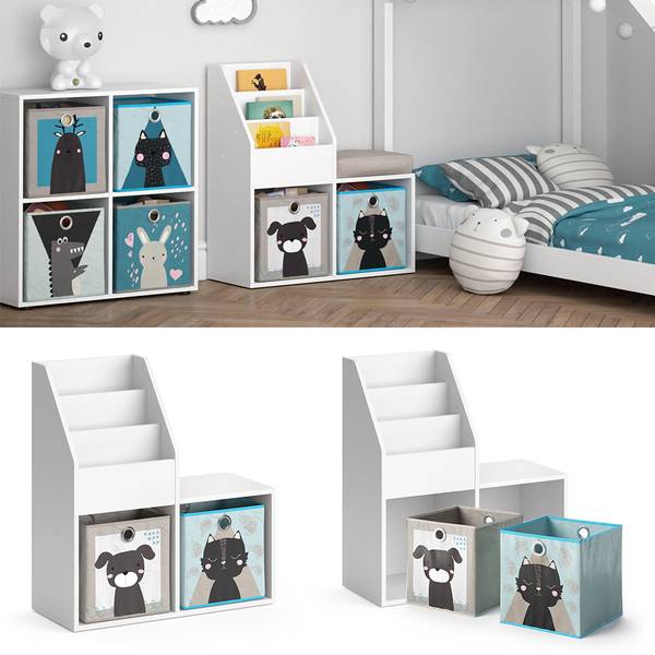 Bibliothèque enfant Luigi 36223 Blanc - Bois manufacturé - 31 x 79 x 72 cm