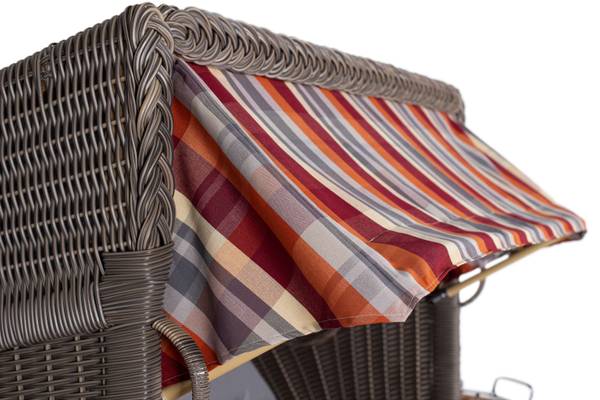 Strandkorb Schillig 2,5 Sitzer Rot - Teakholz - 142 x 170 x 95 cm