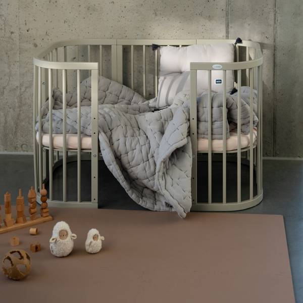 Babybett CLASSIC 7in1 2-tlg. Grün - Buche - 78 x 81 x 128 cm