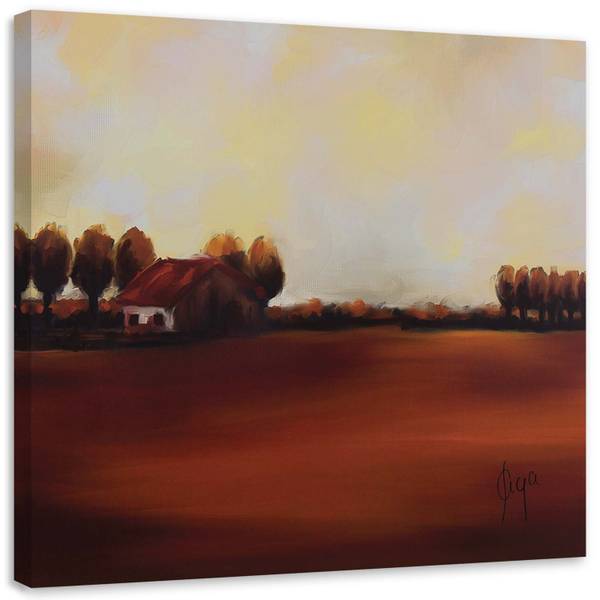 Wandbild blick auf ein feld auf dem land 30 x 30 cm